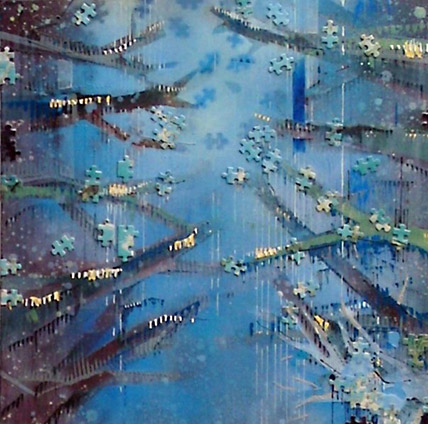 Daydreamer (detail), Acrylic on canvas  doek, 150x50 cm